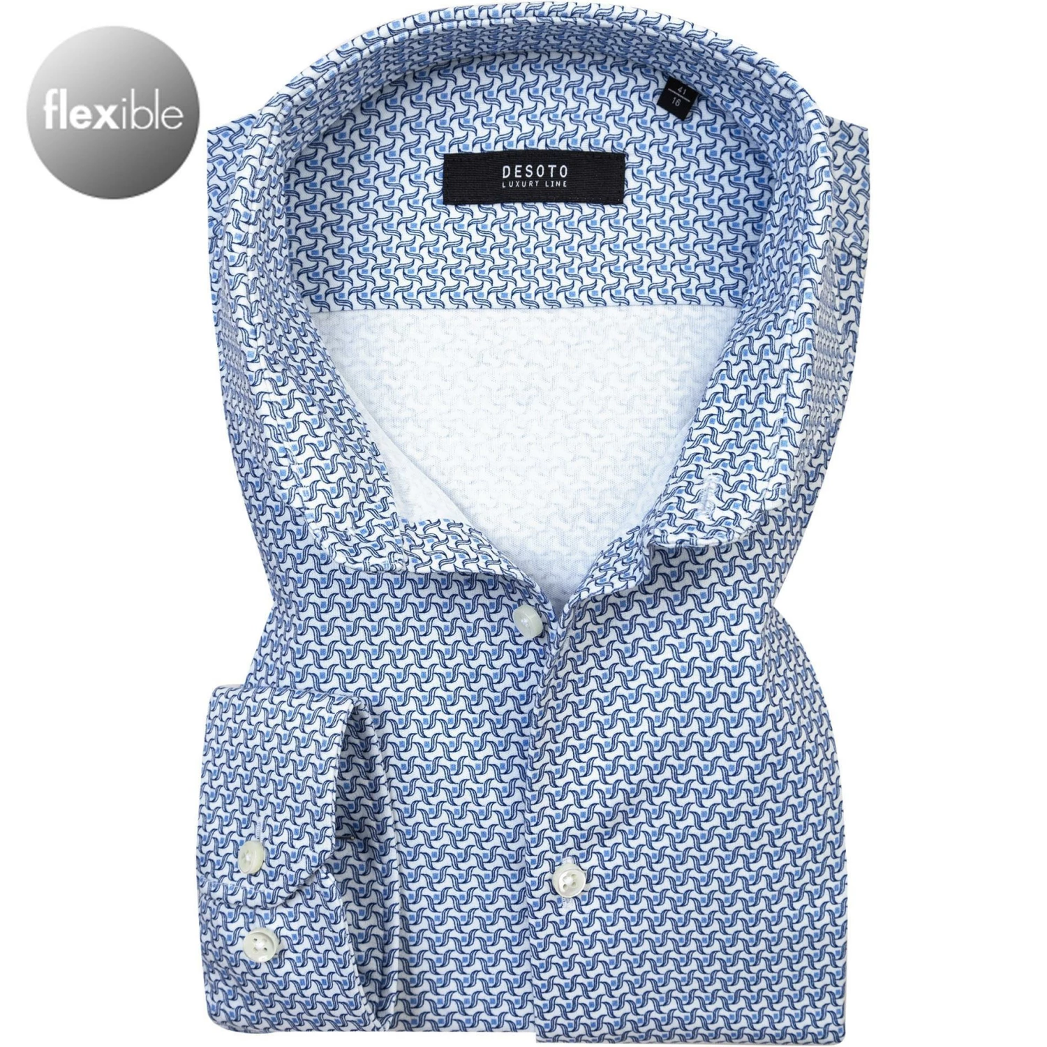 Coupon 🔥 DESOTO Luxury Hemd Hai 41408-30/563 Jersey, Blau-weiß gemustert, Blau-weiß 🧨 1 Coupon 🔥 DESOTO Luxury Hemd Hai 41408-30/563 Jersey, Blau-weiß gemustert, Blau-weiß 🧨