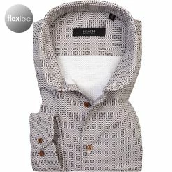 Bestpreis 🧨 DESOTO Luxury Hemd Hai 41708-30/836 Jersey, Braun-weiß gemustert, Braun-weiß 👏