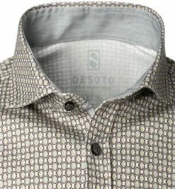 Bestpreis 💯 DESOTO Hemd New Hai 43307-3/805 Jersey, Beige gemustert, Weiß-beige 👏 -Hemden Verkaufsgeschäft 364241 norm2