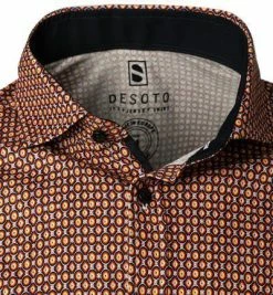 Neu 🛒 DESOTO Hemd New Hai 43207-3/212 Jersey, Orangerot gemustert, Orange 🥰 -Hemden Verkaufsgeschäft 364244 norm2