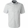 Angebote 💯 Marc O'Polo Hemd 123 7201 41012/V14 Kurzarmhemd, Shaped Fit, Baumwolle, Weiß-blau gemustert, Weiß 🎁