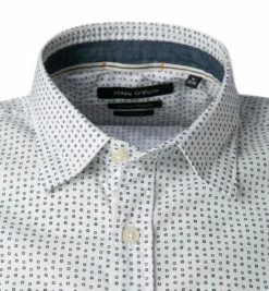 Angebote 💯 Marc O'Polo Hemd 123 7201 41012/V14 Kurzarmhemd, Shaped Fit, Baumwolle, Weiß-blau gemustert, Weiß 🎁 -Hemden Verkaufsgeschäft 364379 norm2
