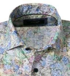 Aktion 👏 OLYMP Signature Tailored Fit 8550/74/47 Hemd, Reines Leinen, Oliv gemustert, Oliv 😍 -Hemden Verkaufsgeschäft 364512 norm2