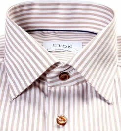 Angebote 🎁 ETON Hemd 1000/02202/ Contemporary Fit, Baumwolle, Weiß-braun gestreift, Weiß-braun ✔️ -Hemden Verkaufsgeschäft 364639 norm2