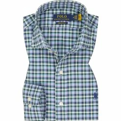 Am billigsten 🥰 Polo Ralph Lauren Hemd 781832945/001 Mikrofaser atmungsaktiv, Blau-grün kariert, Blau-grün 🧨