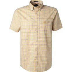 Bestes Angebot 💯 Gant Hemd 3060401/749 Kurzarmhemd, Regular Fit, Baumwolle, Gelb kariert, Gelb ✨