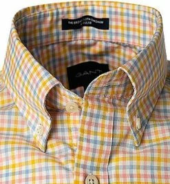 Bestes Angebot 💯 Gant Hemd 3060401/749 Kurzarmhemd, Regular Fit, Baumwolle, Gelb kariert, Gelb ✨ -Hemden Verkaufsgeschäft 364804 norm2