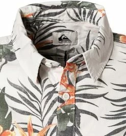 Budget 😍 Quiksilver Hemd EQYWT04133/WBB6 Kurzarmhemd, Regular Fit, Baumwolle, Ecru gemustert, Weiß 🛒 -Hemden Verkaufsgeschäft 364894 norm2