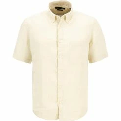 Schlussverkauf 🤩 Marc O'Polo Hemd 123 7428 41014/115 Kurzarmhemd, Regular Fit, Reines Leinen, Ecru, Weiß ✨