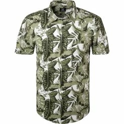 Coupon ⭐ Strellson Hemd Corvin 30026202/310 Kurzarmhemd, Baumwolle, Oliv-grün gemustert, Grün 👍