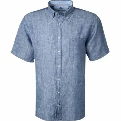 Bestpreis ✨ Fynch-Hatton Hemd 1121 6031/6033 Kurzarmhemd, Casual Fit, Reines Leinen, 👖 Jeansblau meliert, 👖 Jeansblau ❤️