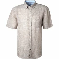 Großhandel 👏 Fynch-Hatton Hemd 1121 6031/6035 Kurzarmhemd, Casual Fit, Reines Leinen, Dunkelbeige meliert, Dunkelbeige ❤️