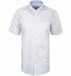 Besorgen 👏 Seidensticker Hemd 198209/01 Kurzarmhemd, Regular Fit, Baumwolle, Weiß-blau gemustert, Weiß 🌟 -Hemden Verkaufsgeschäft 365551 norm