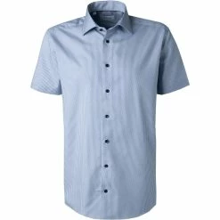 Aktion 😍 ETON Hemd 1000/02249/25 Kurzarmhemd, Slim Fit, Baumwolle, Blau-weiß gestreift, Blau 🔥