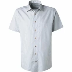 Budget 💯 ETON Hemd 1000/02250/43 Kurzarmhemd, Slim Fit, Baumwolle, Bleu-pastellgelb gemustert, Gelb-blau 👍