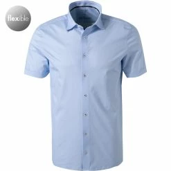 Bestpreis ⭐ OLYMP Level Five Body Fit 2014/72/11 Kurzarmhemd, Jersey geruchshemmend, Bleu-weiß gemustert , Bleu 👍