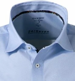 Bestpreis ⭐ OLYMP Level Five Body Fit 2014/72/11 Kurzarmhemd, Jersey geruchshemmend, Bleu-weiß gemustert , Bleu 👍 -Hemden Verkaufsgeschäft 365798 norm2