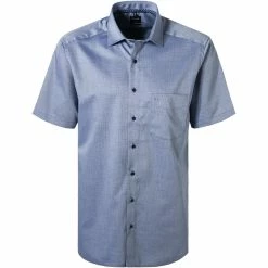 Bestpreis 🧨 OLYMP Luxor Modern Fit 1262/72/18 Kurzarmhemd, Baumwolle, Blau meliert, Marine 😍