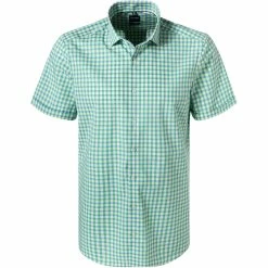 Coupon 🤩 OLYMP Level Five Body Fit 2082/72/45 Kurzarmhemd, Baumwolle, Hellgrün-gelb kariert, Grün 😀