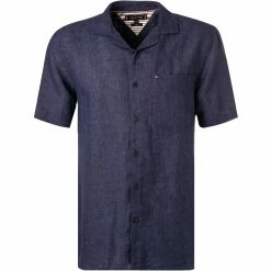 Bestes Angebot ✨ Tommy Hilfiger Hemd MW0MW18385/DY4 Kurzarmhemd, Regular Fit, Reines Leinen, Navy 😉