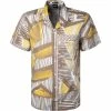 Brandneu 👍 BOSS Hemd Rhythm 50448074/262 Kurzarmhemd, Regular Fit, Baumwolle, Beige-gelb gemustert, Beige 🛒