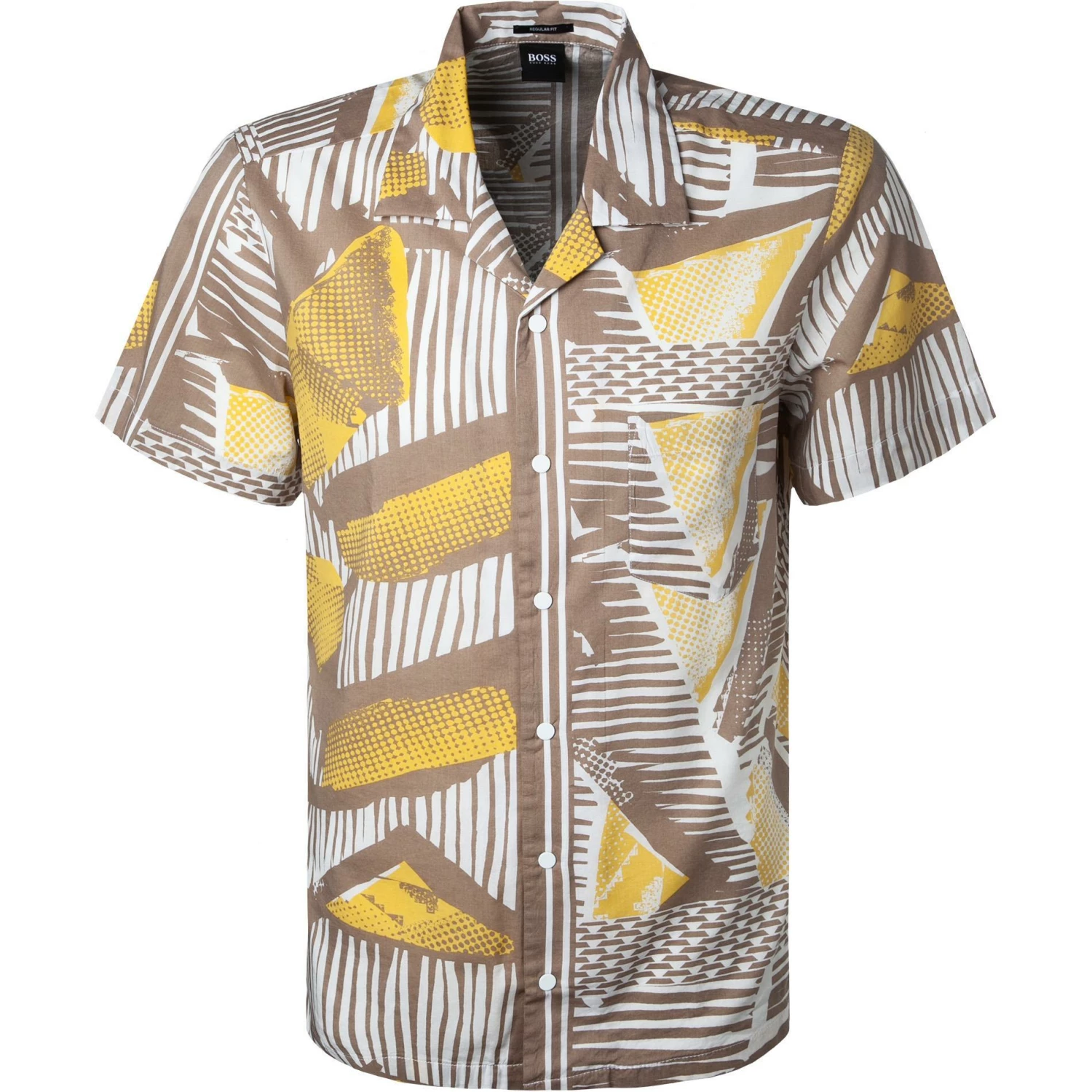 Brandneu 👍 BOSS Hemd Rhythm 50448074/262 Kurzarmhemd, Regular Fit, Baumwolle, Beige-gelb gemustert, Beige 🛒 1 Brandneu 👍 BOSS Hemd Rhythm 50448074/262 Kurzarmhemd, Regular Fit, Baumwolle, Beige-gelb gemustert, Beige 🛒