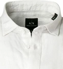 Schlussverkauf 🧨 ARMANI EXCHANGE Hemd 3KZC37/ZNCFZ/1100 Kurzarmhemd, Regular Fit, Reines Leinen, Reinweiß, Weiß 🔔 -Hemden Verkaufsgeschäft 366280 norm2