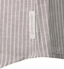 Schlussverkauf 💯 ARMANI EXCHANGE Hemd 3KZC29/ZNLNZ/5966 Kurzarmhemd, Regular Fit, Leinen, Hellgrau-weiß gestreift, Hellgrau-weiß 💯 -Hemden Verkaufsgeschäft 366283 norm3