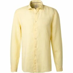 Coupon 🎉 OLYMP Level Five Body Fit smartbusiness 3556/74/51 Hemd, Reines Leinen, Pastellgelb meliert, Gelb 👏