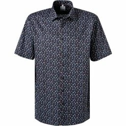 Blitzangebot 😉 OLYMP Luxor Comfort Fit 1072/72/18 Kurzarmhemd, Baumwolle, Marineblau gemustert, Marine 🥰