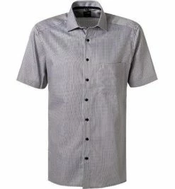 Bestes Angebot 😍 OLYMP Luxor Modern Fit 1381/72/28 Kurzarmhemd, Baumwolle, Braun-blau gemustert, Braun ❤️ -Hemden Verkaufsgeschäft 366353 norm