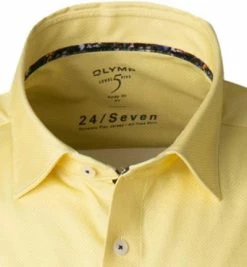 Am billigsten 💯 OLYMP Level Five Body Fit 2014/72/51 Kurzarmhemd, Jersey geruchshemmend, Gelb-weiß gemustert , Gelb ⌛ -Hemden Verkaufsgeschäft 366403 norm2