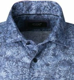 Neu 😉 OLYMP Signature Tailored Fit 8550/74/14 Hemd, Reines Leinen, Nachtblau gemustert, Nachtblau 👍 -Hemden Verkaufsgeschäft 366408 norm2