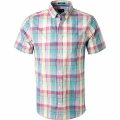 Schlussverkauf ⌛ Gant Hemd 3018621/460 Kurzarmhemd, Regular Fit, Baumwolle, Multicolour kariert, Multicolor ⌛
