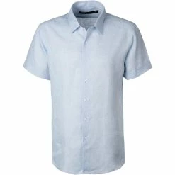 Bester Verkauf ❤️ KARL LAGERFELD Hemd 605500/60/511667/620 Kurzarmhemd, Modern Fit, Reines Leinen, Hellblau meliert, Hellblau 🥰