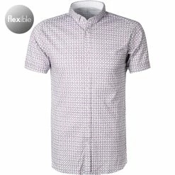 Top 10 👏 DESOTO Hemd Modern B.D. 41231-3/321 Kurzarmhemd, Jersey, Weiß-orange gemustert, Weiß-rost ✔️