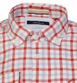 Rabatt 🔔 Daniel Hechter Hemd 60256/111604/340 Modern Fit, Leinen, Rot-hellblau kariert, Rot 🎉 -Hemden Verkaufsgeschäft 367020 norm2
