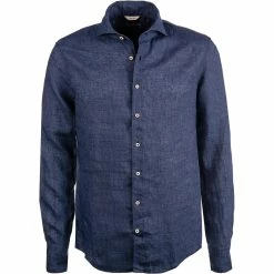 Großhandel ⌛ Stenströms Hemd 675221/7970/160 Fitted Body, Reines Leinen, 👖 Jeansblau meliert, 👖 Jeansblau ⭐