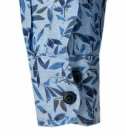 Auslauf 🥰 OLYMP Casual Modern Fit 4130/74/10 Hemd, Reines Leinen, Hellblau gemustert, Hellblau 🤩 -Hemden Verkaufsgeschäft 367145 norm3