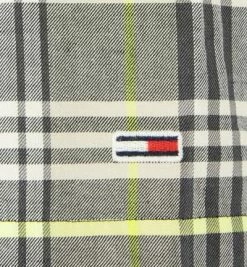 Coupon ⭐ TOMMY 👖 JEANS Hemd DM0DM10163/ABM Kurzarmhemd, Bio Baumwolle, Hellgrün kariert, Hellgrün 💯 -Hemden Verkaufsgeschäft 367172 norm3