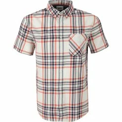 Bestpreis 👍 TOMMY 👖 JEANS Hemd DM0DM10163/YBR Kurzarmhemd, Bio Baumwolle, Weiß-rot kariert, Weiß 😍