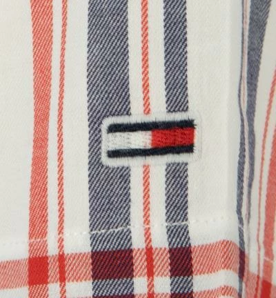 Bestpreis 👍 TOMMY 👖 JEANS Hemd DM0DM10163/YBR Kurzarmhemd, Bio Baumwolle, Weiß-rot kariert, Weiß 😍 4 Bestpreis 👍 TOMMY 👖 JEANS Hemd DM0DM10163/YBR Kurzarmhemd, Bio Baumwolle, Weiß-rot kariert, Weiß 😍 – Bild 4