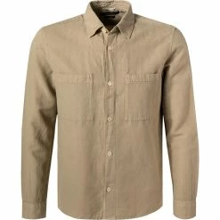 Billig ⭐ Marc O'Polo Overshirt 123 7291 42122/725 Baumwolle-Leinen, Sand 👏