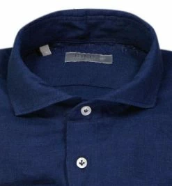 Brandneu 😉 fakts Hemd 6018/291 Slim Fit, Reines Leinen, Dunkelblau 🔔 -Hemden Verkaufsgeschäft 367270 norm2