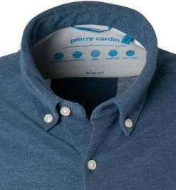 Bestpreis ❤️ Pierre Cardin Hemd 03621/000/27460/9021 Kurzarmhemd, Slim Fit, Piqué, Indigo meliert , Indigo 🔥 -Hemden Verkaufsgeschäft 367327 norm2