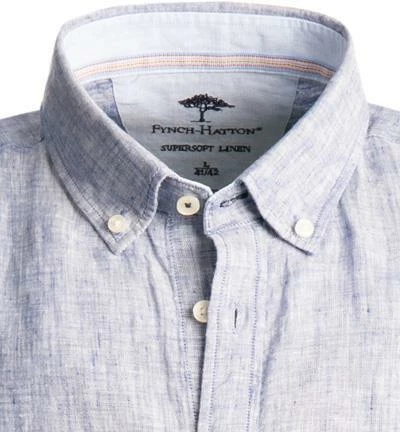 Brandneu 🔔 Fynch-Hatton Hemd 1121 6030/6033 Casual Fit, Reines Leinen, Dunkelblau meliert, Dunkelblau 🧨 3 Brandneu 🔔 Fynch-Hatton Hemd 1121 6030/6033 Casual Fit, Reines Leinen, Dunkelblau meliert, Dunkelblau 🧨 – Bild 3