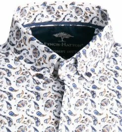 Auslauf ⭐ Fynch-Hatton Hemd 1121 6081/6080 Kurzarmhemd, Casual Fit, Popeline, Weiß-blau paisley, Weiß-blau ⌛ -Hemden Verkaufsgeschäft 367387 norm2