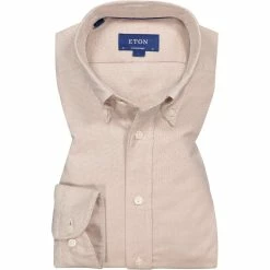 Neu 🧨 ETON Hemd 9375/59396/35 Contemporary Fit, Baumwolle, Braun meliert, Braun-weiß ✔️