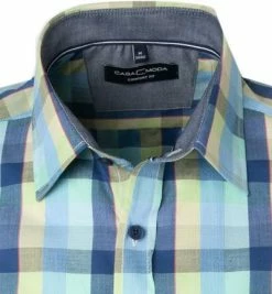 Bester Verkauf 🔥 CasaModa Hemd 913652200/500 Kurzarmhemd, Comfort Fit, Baumwolle, Blau-gelb kariert, Blau-gelb-grün 🔔 -Hemden Verkaufsgeschäft 367464 norm2