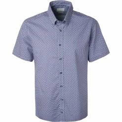 Großhandel 🔥 bugatti Hemd 9450/78814/390 Kurzarmhemd, Modern Fit, Baumwolle, Blau-rot gemustert, Blau-weiß 🔔